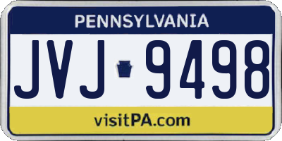 PA license plate JVJ9498