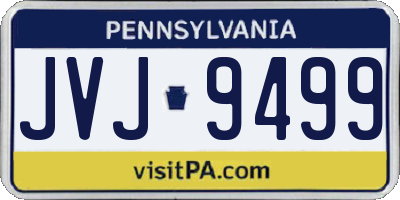 PA license plate JVJ9499