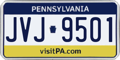 PA license plate JVJ9501