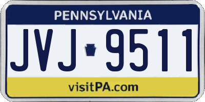 PA license plate JVJ9511