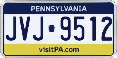 PA license plate JVJ9512