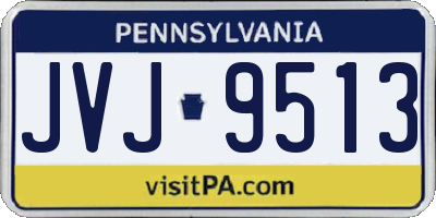 PA license plate JVJ9513