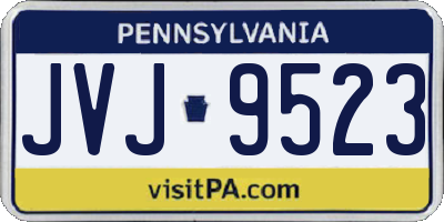 PA license plate JVJ9523