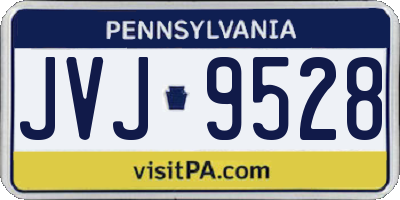 PA license plate JVJ9528
