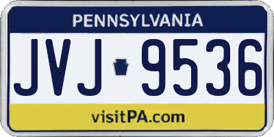PA license plate JVJ9536