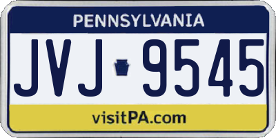 PA license plate JVJ9545