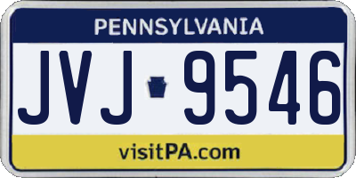 PA license plate JVJ9546