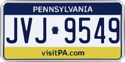 PA license plate JVJ9549