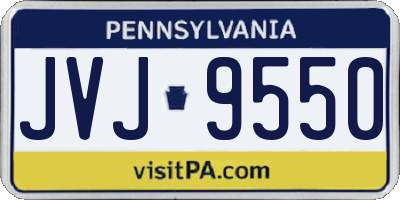 PA license plate JVJ9550