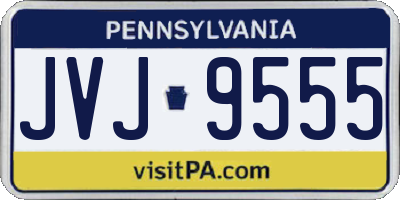 PA license plate JVJ9555
