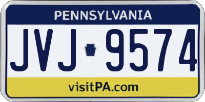 PA license plate JVJ9574