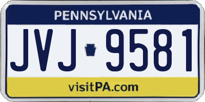 PA license plate JVJ9581