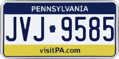 PA license plate JVJ9585