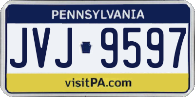 PA license plate JVJ9597