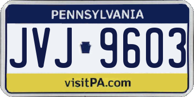 PA license plate JVJ9603