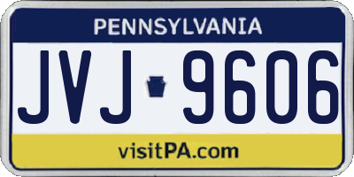 PA license plate JVJ9606
