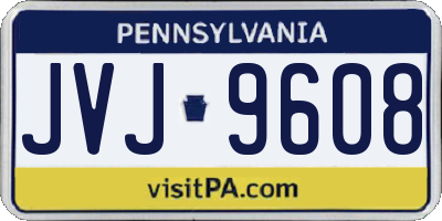 PA license plate JVJ9608