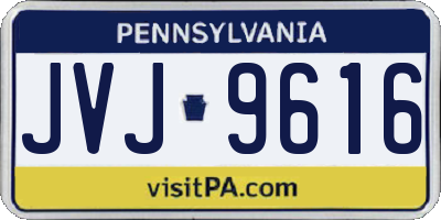 PA license plate JVJ9616