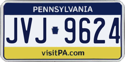 PA license plate JVJ9624