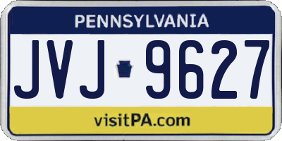 PA license plate JVJ9627