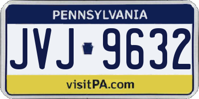 PA license plate JVJ9632