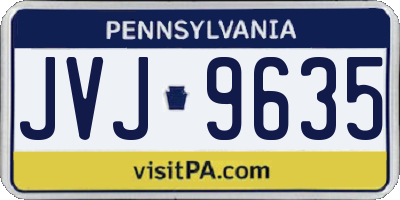 PA license plate JVJ9635