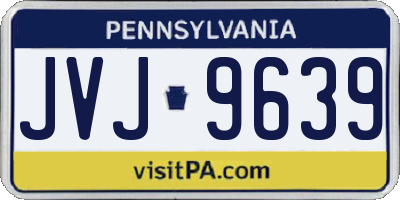 PA license plate JVJ9639