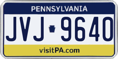 PA license plate JVJ9640