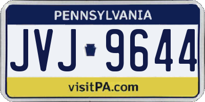 PA license plate JVJ9644