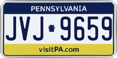 PA license plate JVJ9659