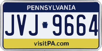 PA license plate JVJ9664