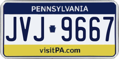 PA license plate JVJ9667