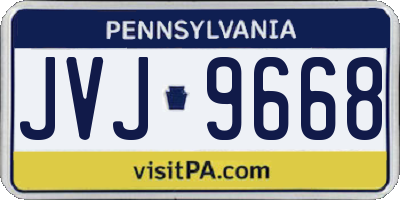 PA license plate JVJ9668