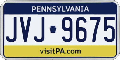PA license plate JVJ9675