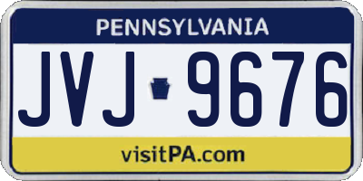 PA license plate JVJ9676