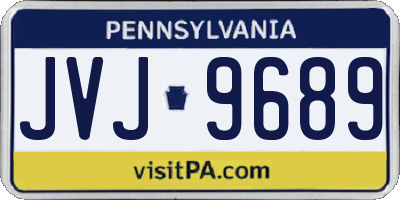 PA license plate JVJ9689