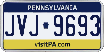 PA license plate JVJ9693