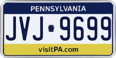 PA license plate JVJ9699