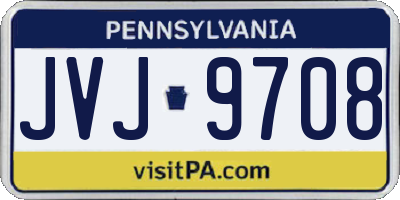 PA license plate JVJ9708