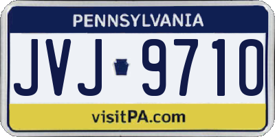 PA license plate JVJ9710