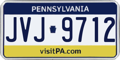 PA license plate JVJ9712
