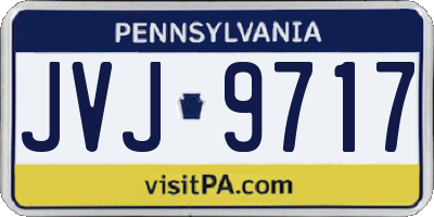 PA license plate JVJ9717