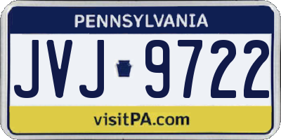 PA license plate JVJ9722