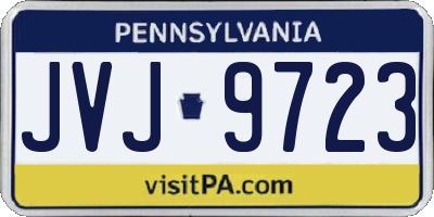 PA license plate JVJ9723