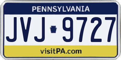 PA license plate JVJ9727