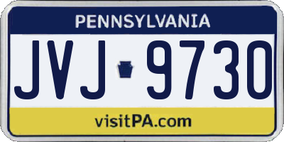 PA license plate JVJ9730
