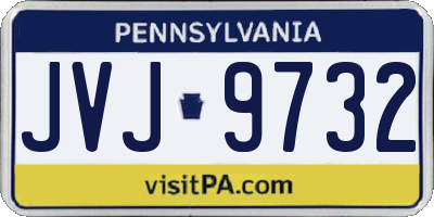 PA license plate JVJ9732