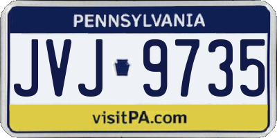 PA license plate JVJ9735