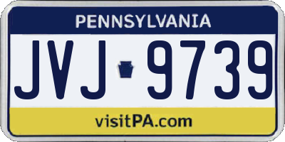 PA license plate JVJ9739