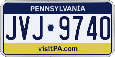 PA license plate JVJ9740